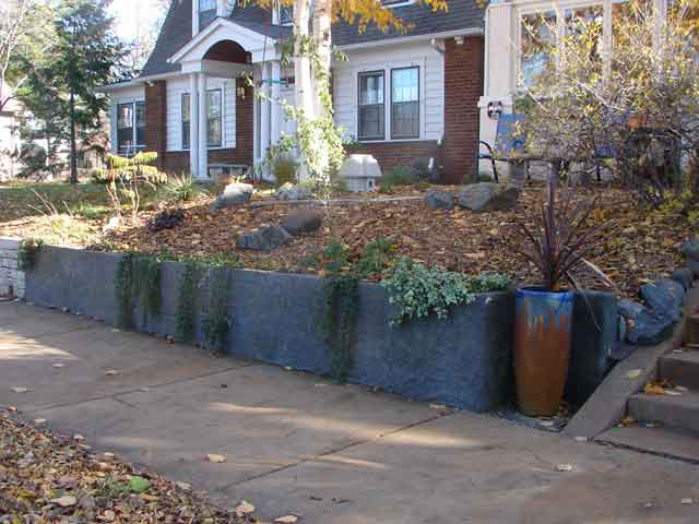 The completed retaining wall